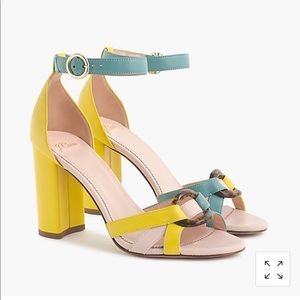 J.Crew Stella Colorblock Heel Sandals Tortoise 6.5